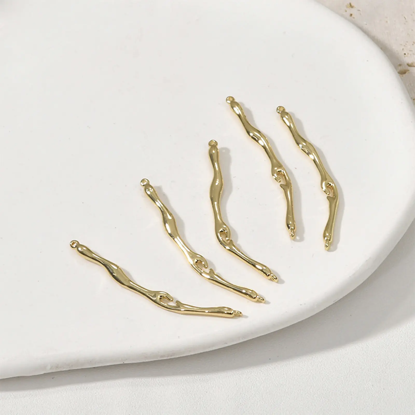 1 Piece Copper Strip Connectors Charms For Jewelry Making Irregular Branch Pendants Diy Necklace Bracelet Findings