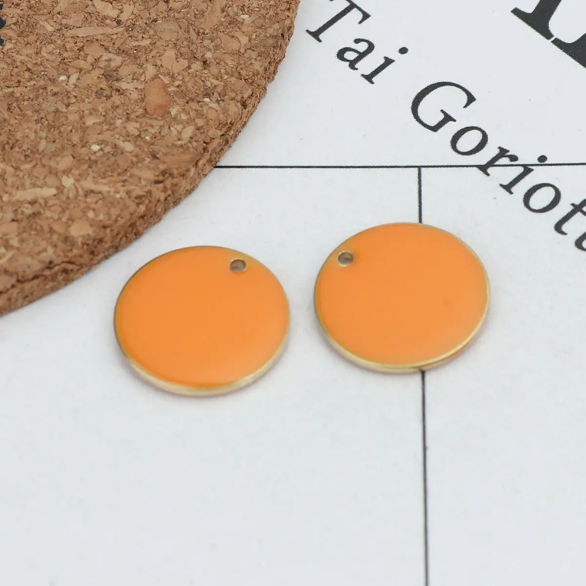 Fashion 16mm Round Enamelled Sequins Charms Copper Enamel Double Sided Charms For DIY Jewelry Making Accessories, 10 PCs