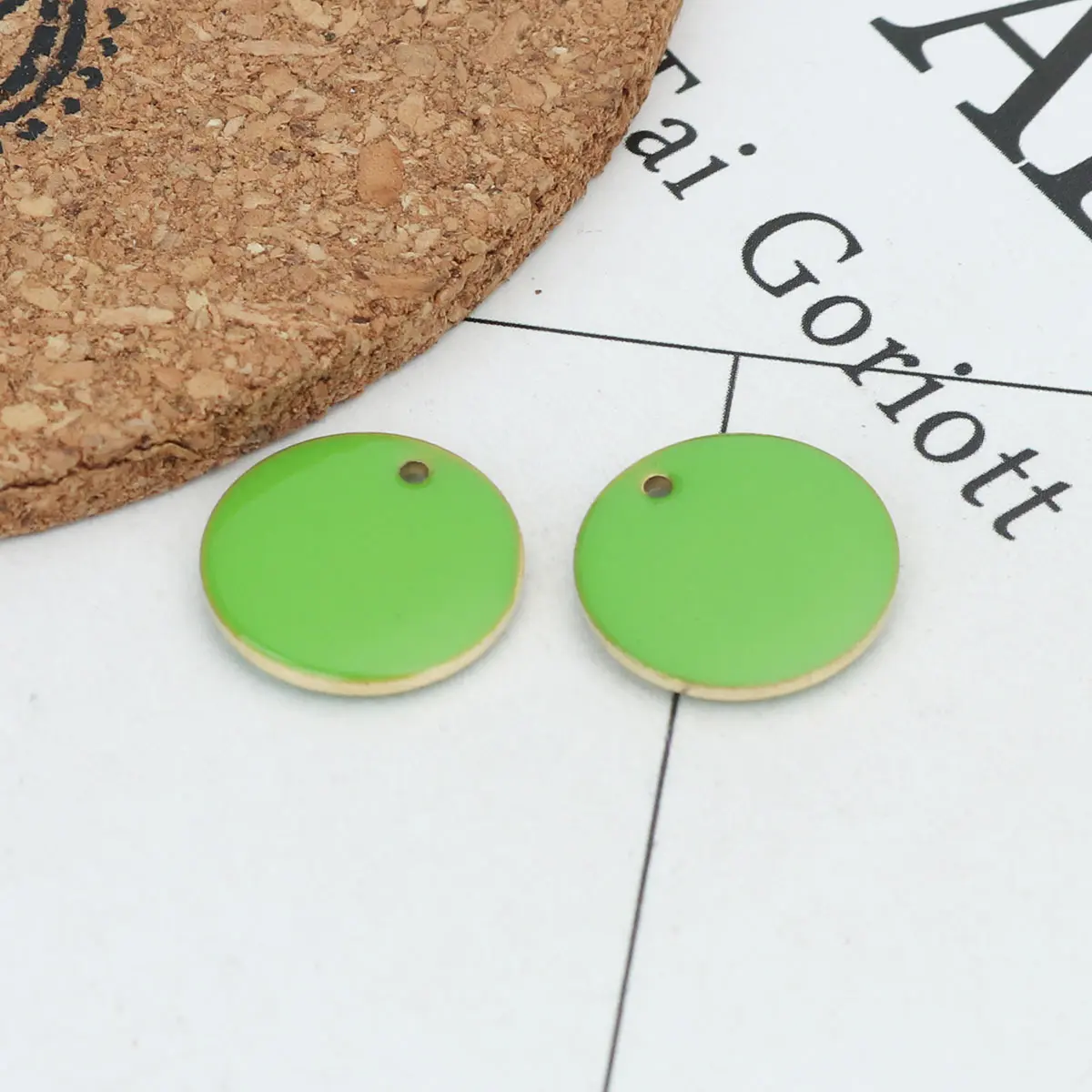 Fashion 16mm Round Enamelled Sequins Charms Copper Enamel Double Sided Charms For DIY Jewelry Making Accessories, 10 PCs