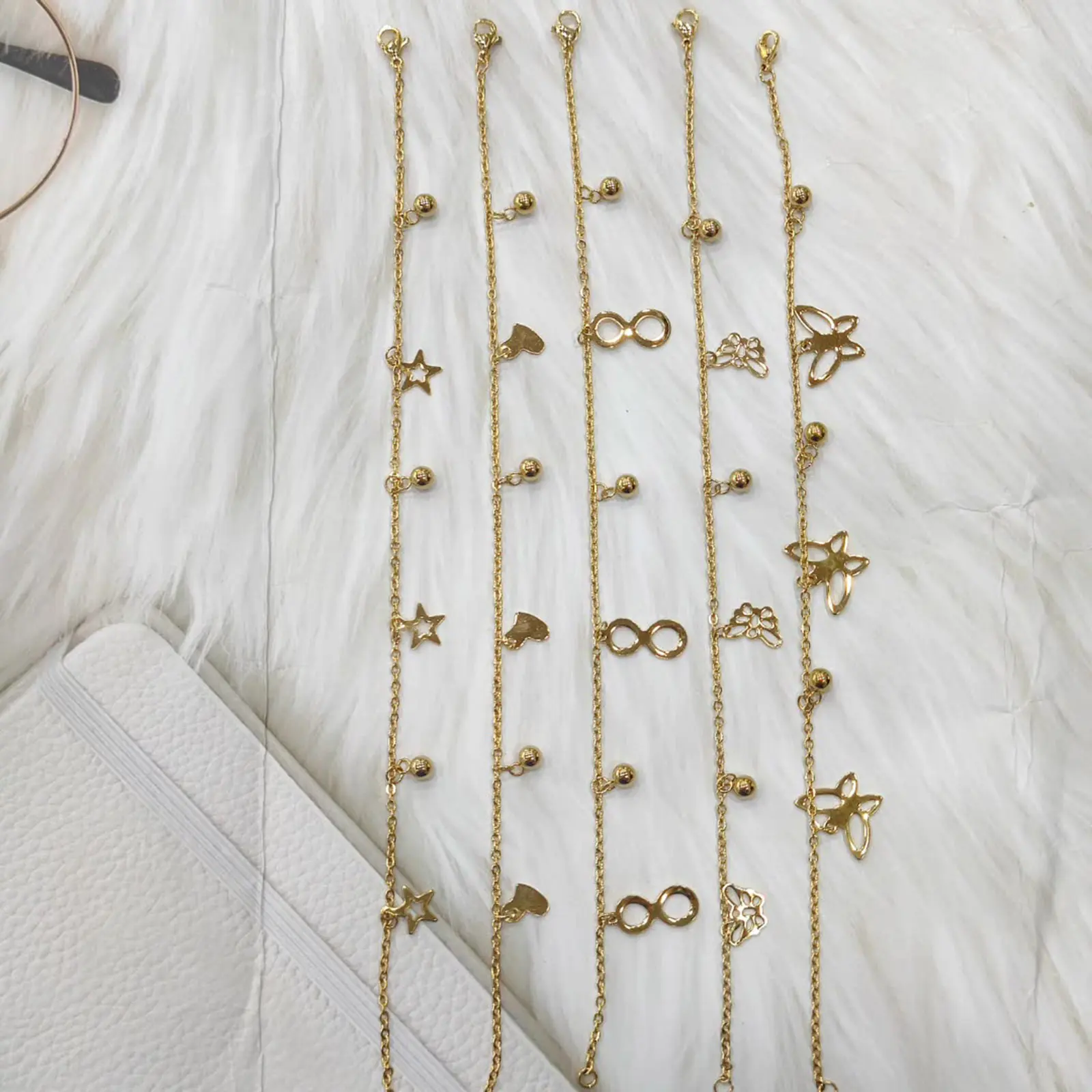 1PC Stainless Steel Star Heart Butterfly Anklet Gold Color Pendants Chain Anklet For Women Summer Beach Foot Show Sandal Jewelry