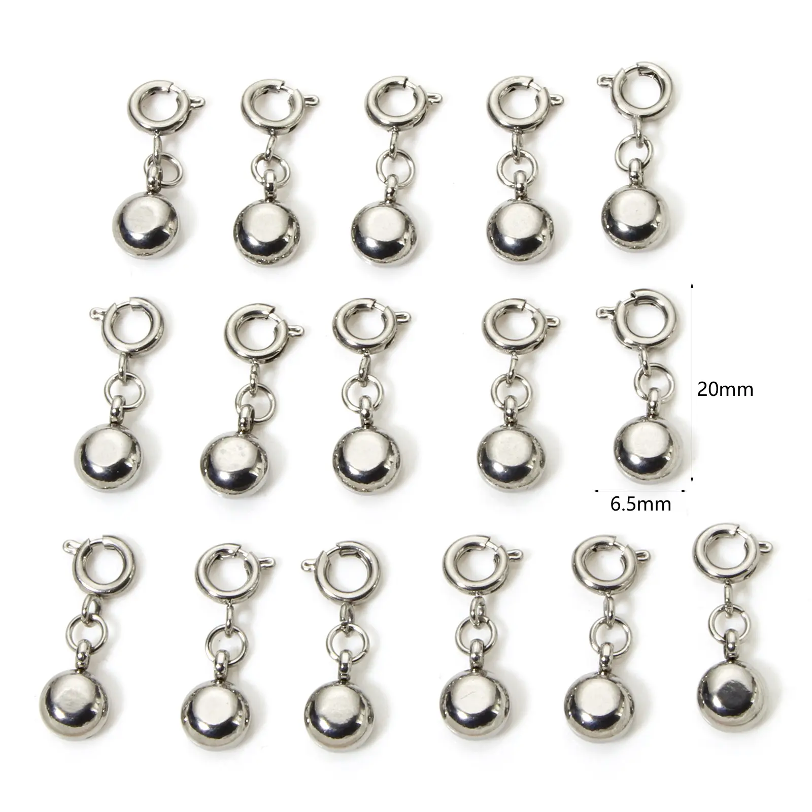 1 Piece Birthstone Clip On Earrings Charms 304 Stainless Steel Silver Color Round Pendant For Necklace DIY Making 20mm x 6.5mm