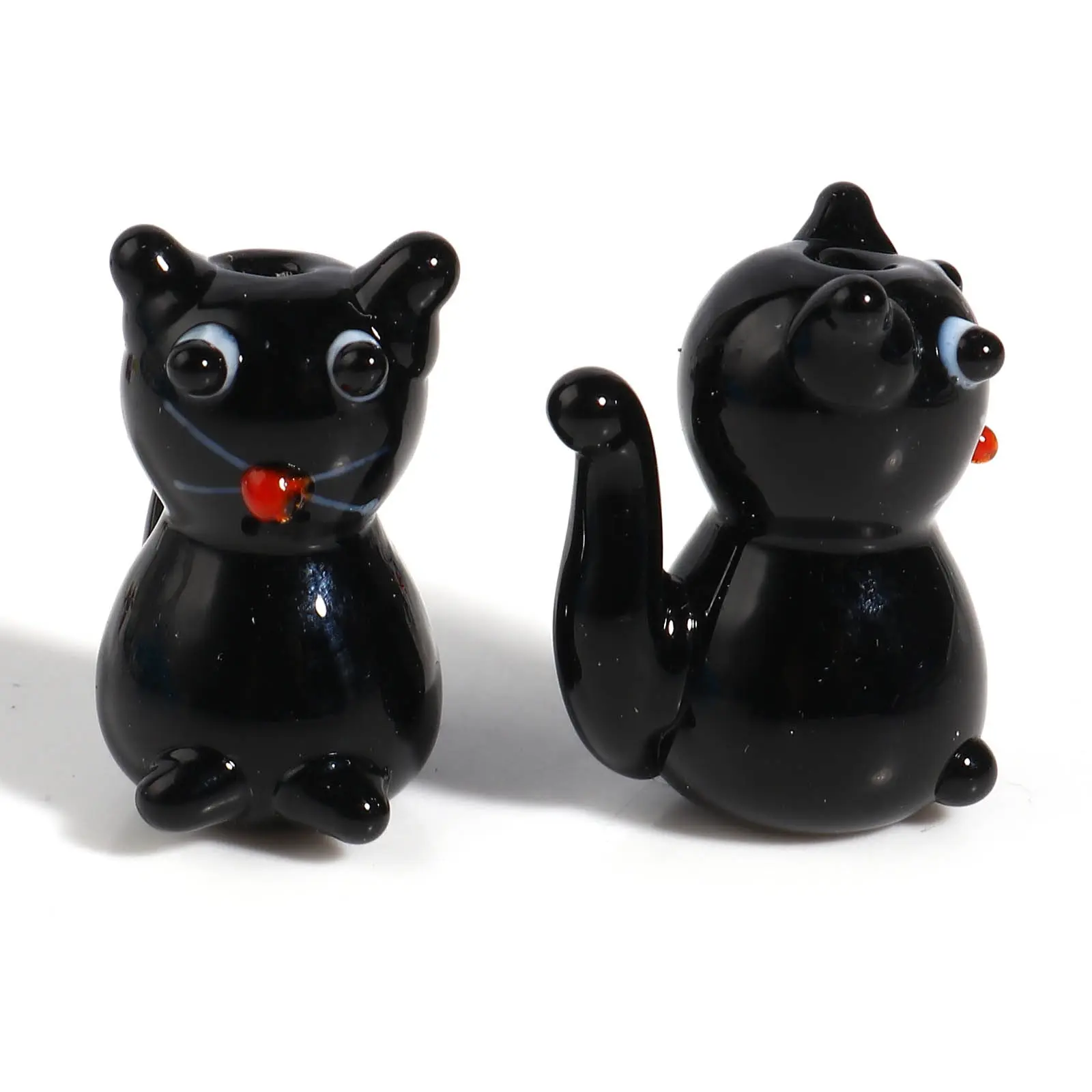 1 Piece Creative Cartoon Lampwork Glass Beads Animal Dog Cat Tiger  Loose Spacer Beads DIY Making Bracelets Jewelry Gifts