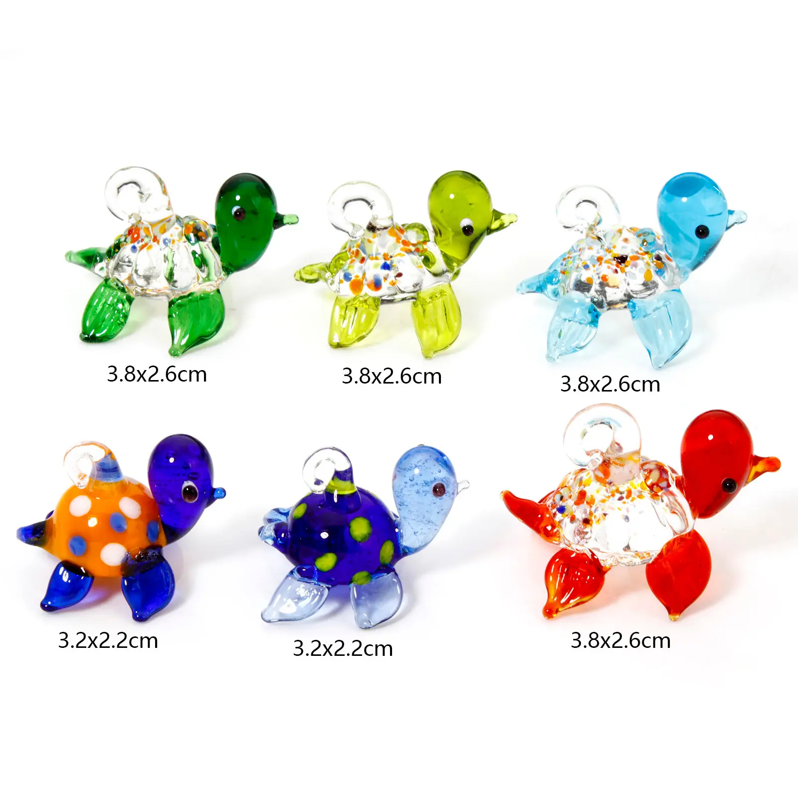 1PC Turtle Charms Lampwork Glass Pendant For DIY Necklace Jewelry Making Miniature Figurine Ornaments Aquarium Fish Tank Decor
