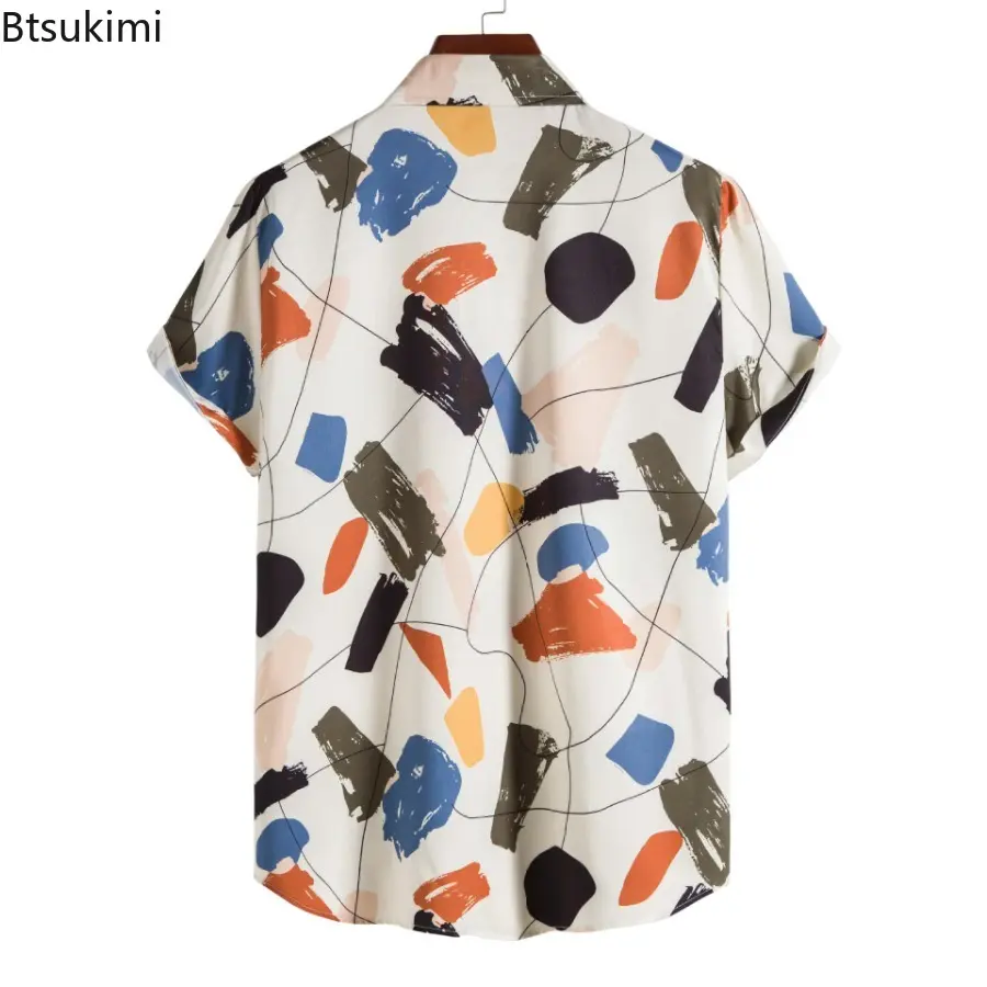 Summer Fashion Printed Casual Shirts Men's Retro Short Sleeve Beach Holiday Shirts Trend Streetwear Men Loose Comfy Tops Camisas