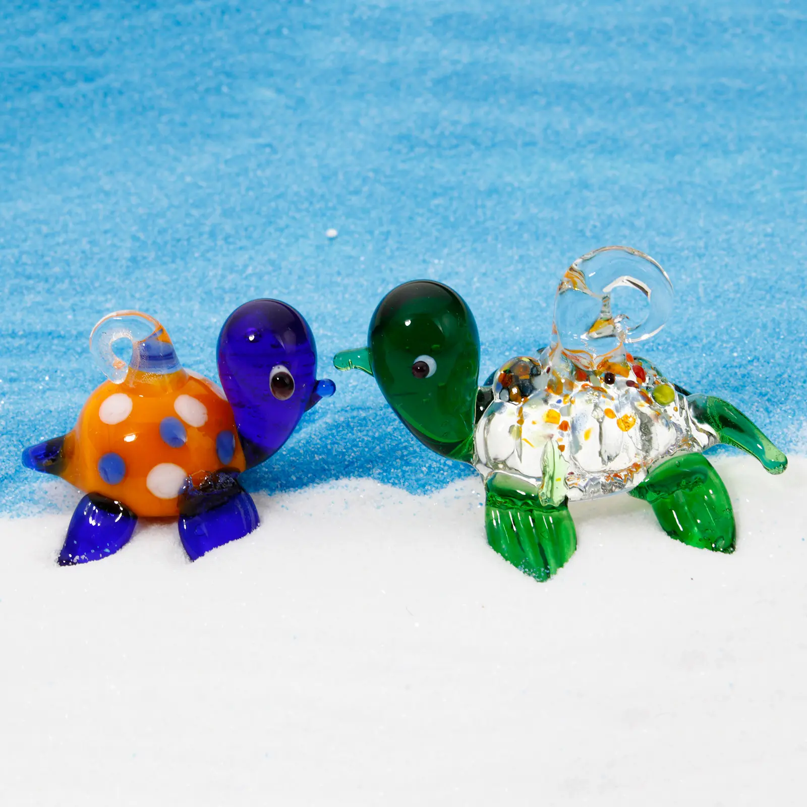 1PC Turtle Charms Lampwork Glass Pendant For DIY Necklace Jewelry Making Miniature Figurine Ornaments Aquarium Fish Tank Decor