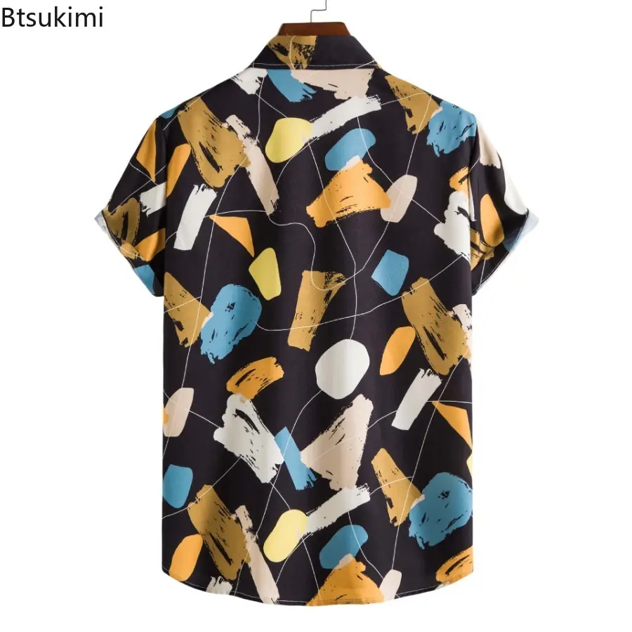 Summer Fashion Printed Casual Shirts Men's Retro Short Sleeve Beach Holiday Shirts Trend Streetwear Men Loose Comfy Tops Camisas