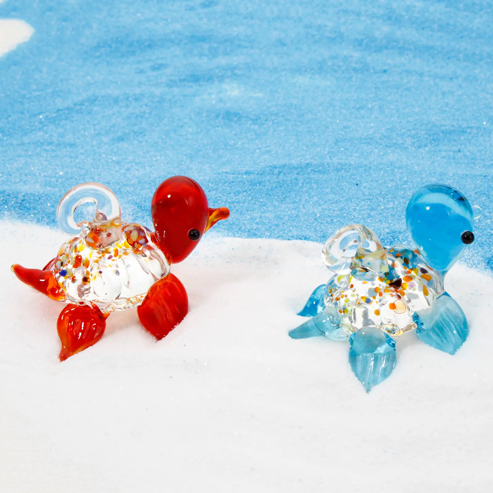 1PC Turtle Charms Lampwork Glass Pendant For DIY Necklace Jewelry Making Miniature Figurine Ornaments Aquarium Fish Tank Decor