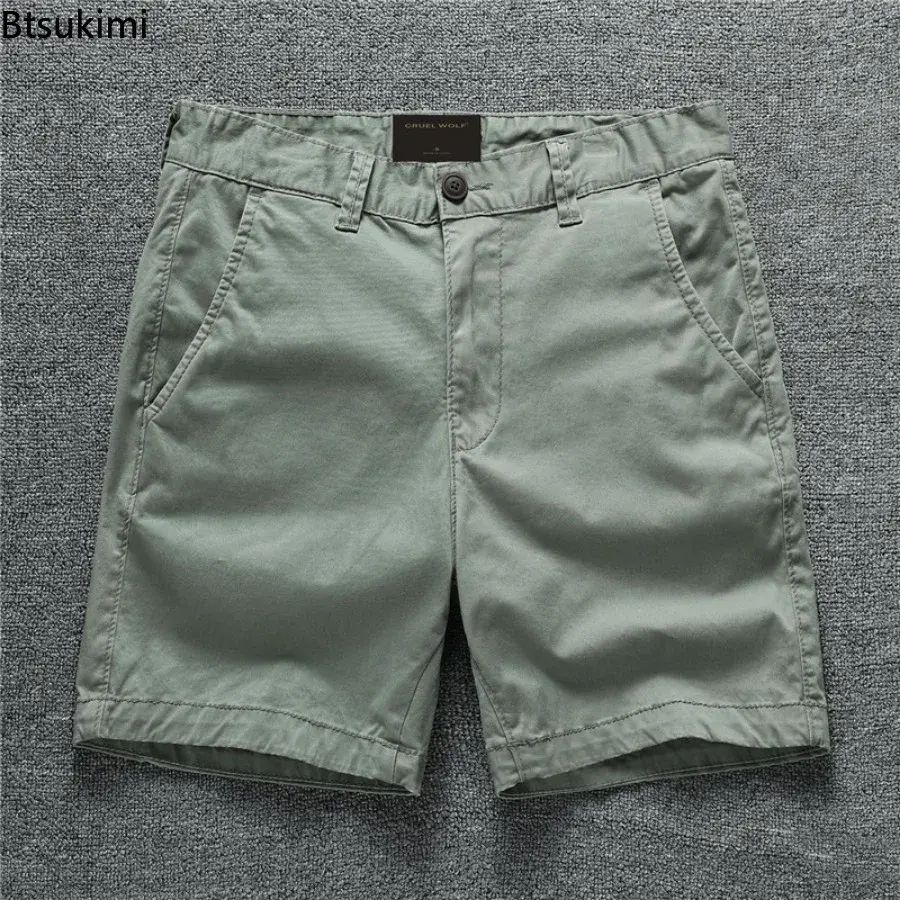 Summer Fashion New Men's 100% Cotton Cargo Shorts Loose Casual Outdoor Sport Joggers Pants Solid Versatile Short Trousers Male