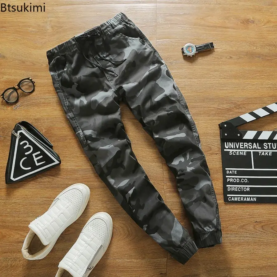 2025 Men's Clothing Spring New Camouflage Cargo Pants Korean Loose Hip Hop Pencil Pants Fashion Casual Cotton Couple Joggers 5XL