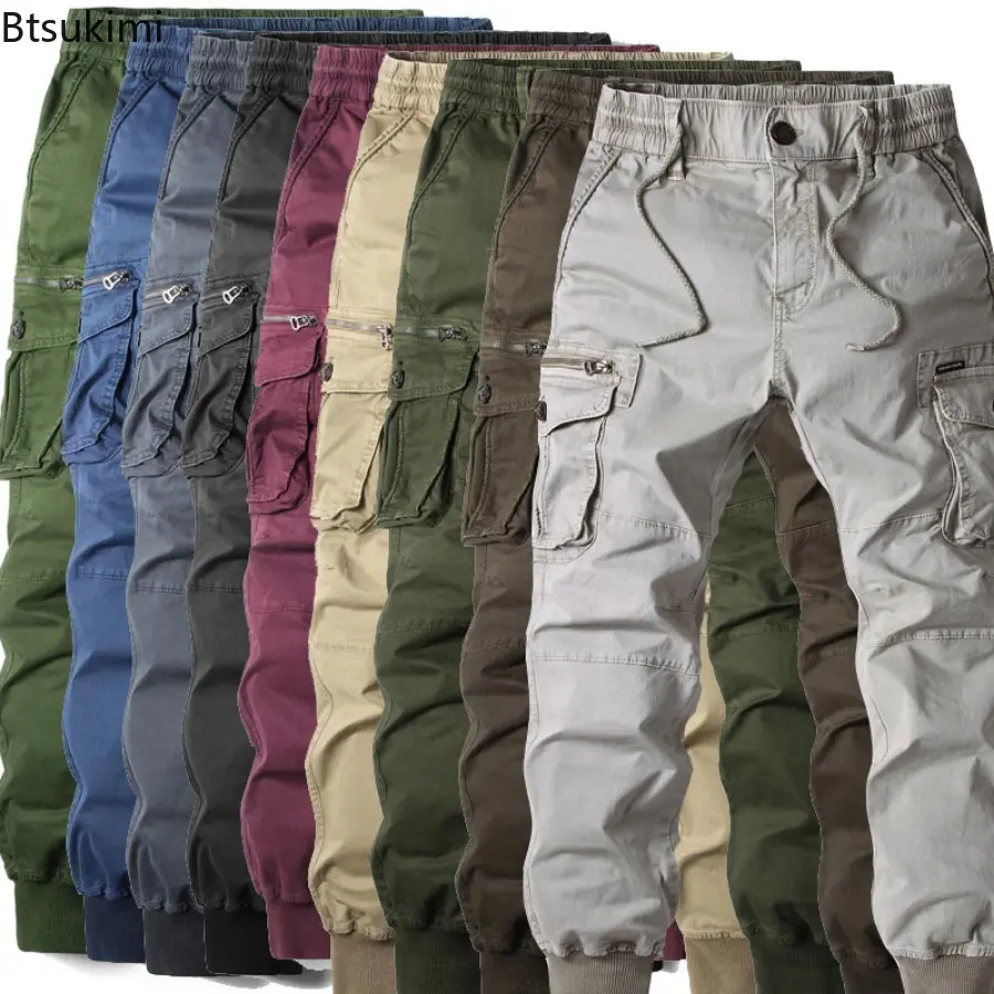 2025 Fashion Men's Tactical Cargo Pants Outdoor Casual Joggers Pants with Multi Pockets Men Hip Hop Cotton Trousers Streetwear