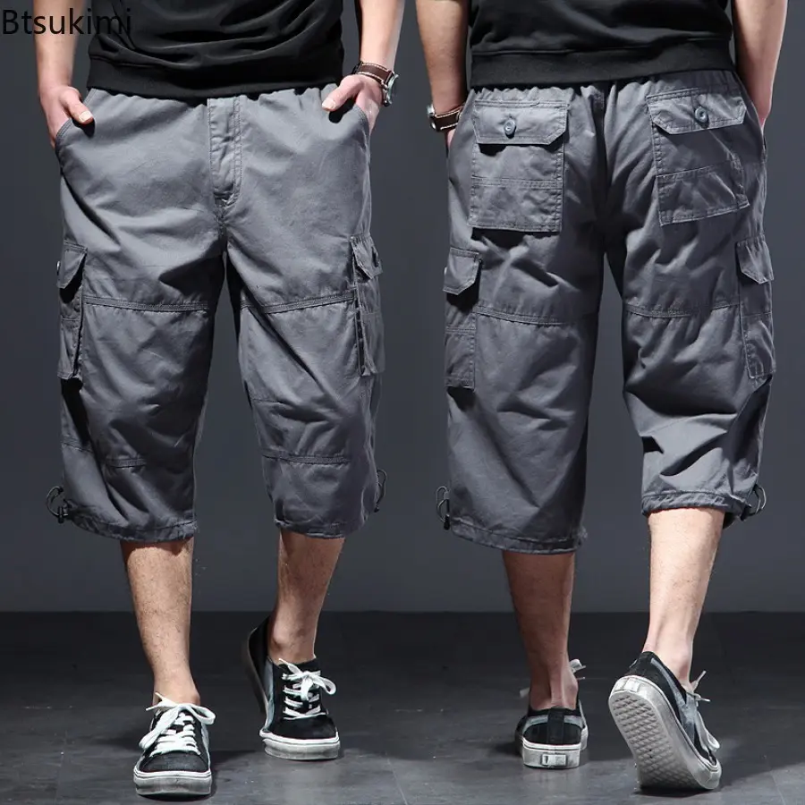 New Men's Summer Camouflage Cargo Shorts Multi-pockets Outdoor Hiking Sport Casual Trouser 100% Cotton Beach Short Pants for Men