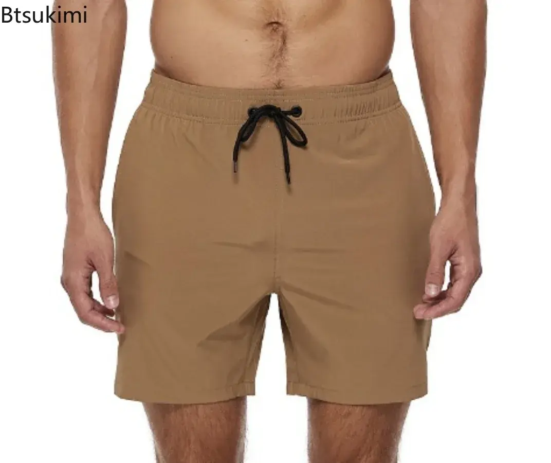 2025 Men's Beach Sport Shorts Drawstring Elastic Waist Simple Casual Pants Men Trendy Multi-color Breathable Quick-drying Shorts