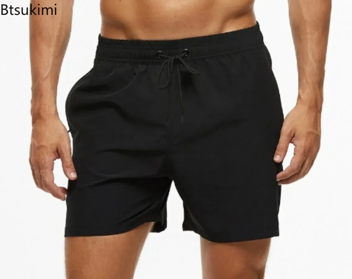 2025 Men's Beach Sport Shorts Drawstring Elastic Waist Simple Casual Pants Men Trendy Multi-color Breathable Quick-drying Shorts