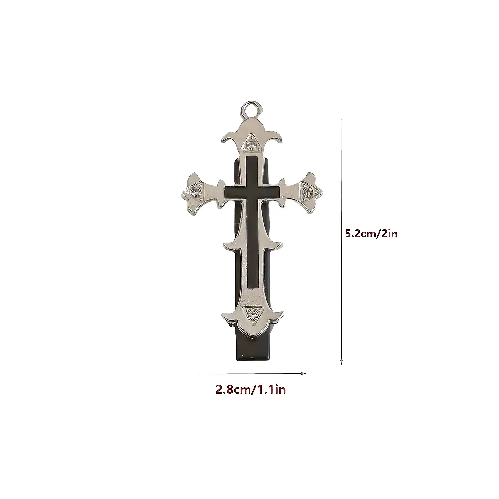 Y2k Styles Cross Shaped Barrettes Black White Color Metal Alligator Clips Women Girl Gothic Hairpins Disco Bar Party Headwear