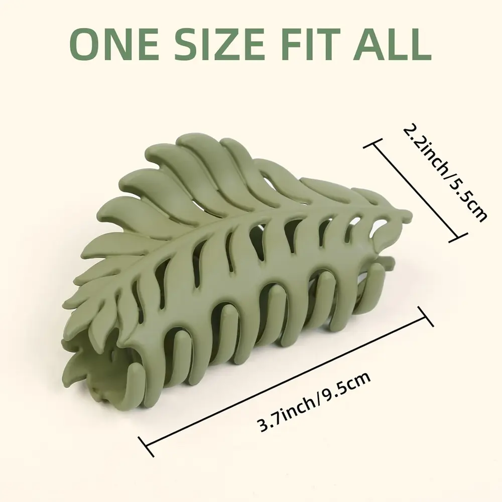 8 Colors Acrylic Shark Jaw Clip Non Slip Leaf Shaped Hair Claw Women Girls Ponytail Holder Hairgrab Summer Casual Headwear