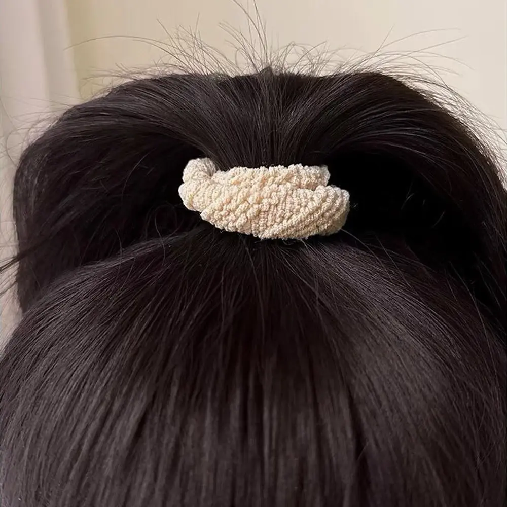 5pcs/Set Mixed Solid Color Seamless Scrunchies Women Girls Elastic Thicken No Damage Hair Ties Soft Ponytail Holder Rubber Band