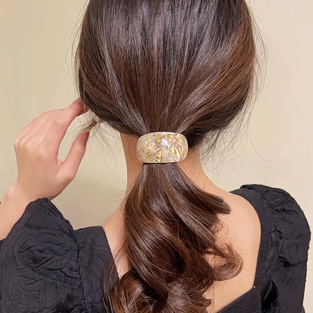 Classic Leopard Print Hair Ties Acetate Ponytail Cuff With Elastic Rubber Band Women Girls Elegant Scrunchies Daily Headwear