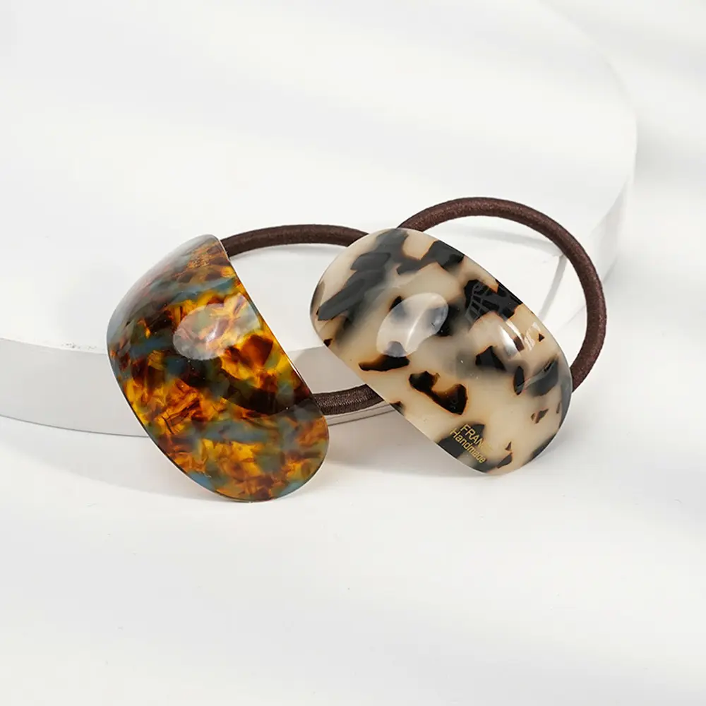 Classic Leopard Print Hair Ties Acetate Ponytail Cuff With Elastic Rubber Band Women Girls Elegant Scrunchies Daily Headwear