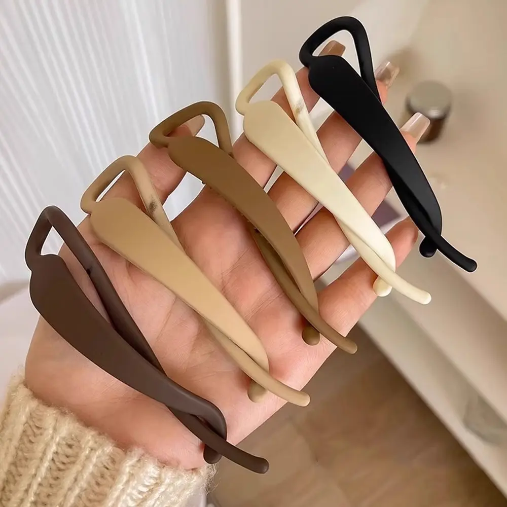 Solid Color Banana Hair Clip No Slip Simple Matte Ponytail Holder Twist Jaw Clips For Women Girls Thick Hair French Barrettes