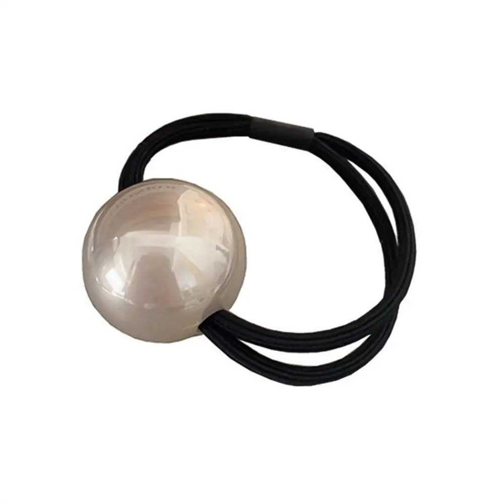 Simple Big Artificial Pearl Hair Rope Versatile Elastic Rubber Band For Women Girl Durable Ponytail Holders Headwear