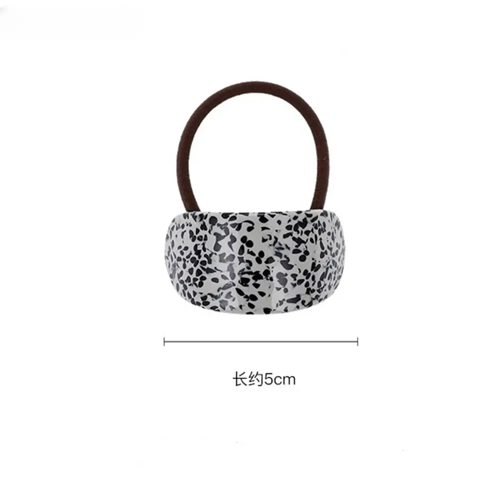 Classic Leopard Print Hair Ties Acetate Ponytail Cuff With Elastic Rubber Band Women Girls Elegant Scrunchies Daily Headwear