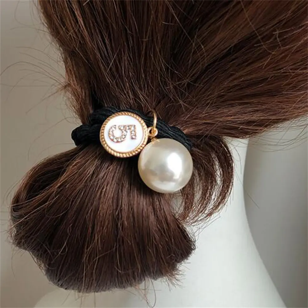 Boutique No. 5 Hair ring Imitation Pearl Hair Band exquisite Women Girls High Elastic Scrunchie Ponytail Holder Headwear