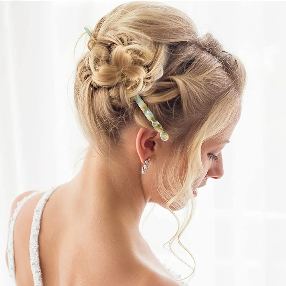 Chinese Style Acetate Hair Sticks Tortoiseshell Acetate Chopstick Shaped Hairpins For Women Girls Buns Chignons Hairstyles Tool