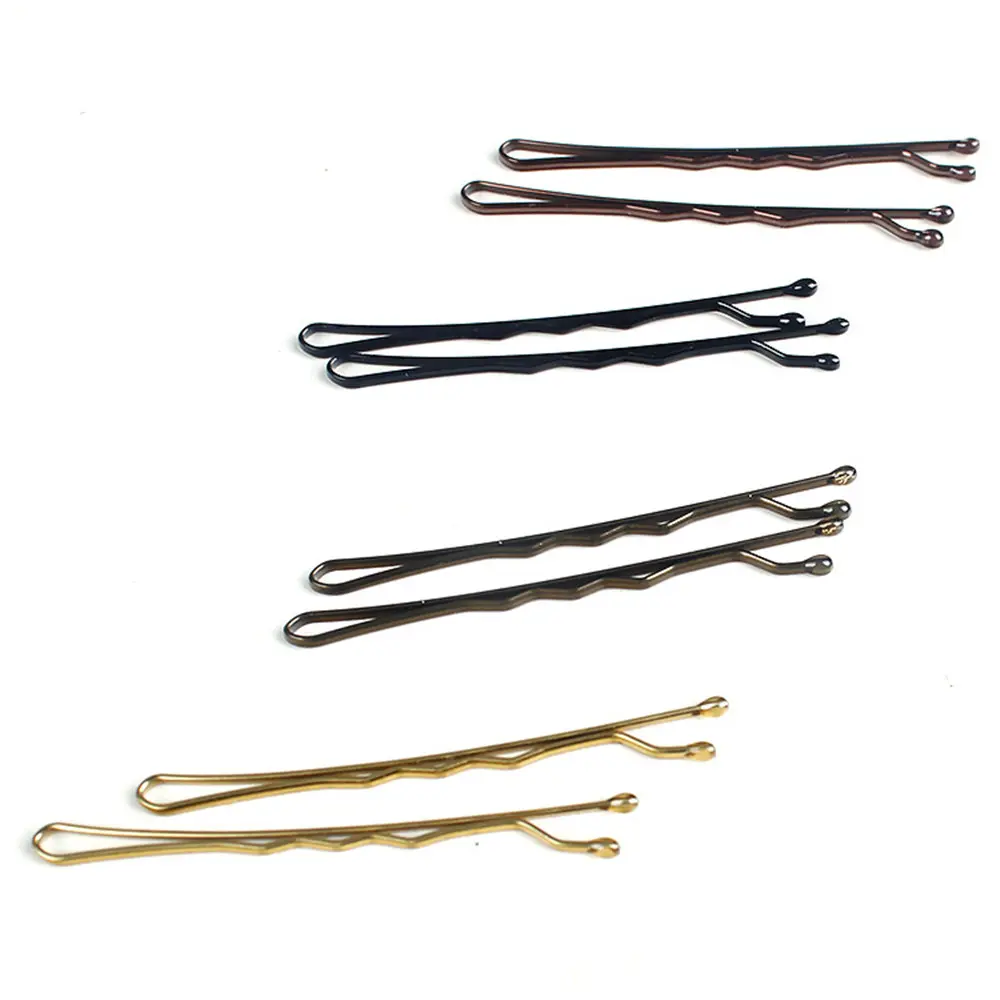 24Pcs/Set Curly Wavy Grips Hairstyle Hair Clip Women Bobby Pins Metal Barrettes for Wedding Hair Styling Solid Color Hairpin