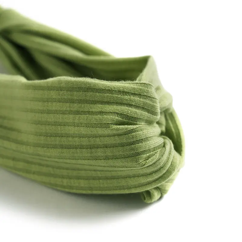 New Knitted Cotton Knot Top Cross Headband Soft Solid Color Women Hairband Summer Elastic Twisted Knotted Headwrap Headwear