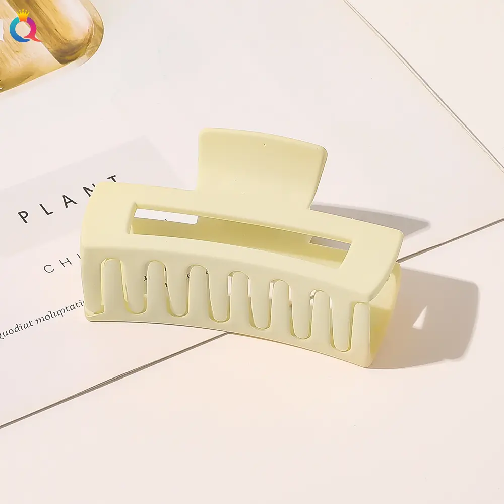 Elegant Rectangle Solid Color Hair Claws Middle Sizes Non-Slip Women Matte Frosted Hair Jaw Clips For Thick Hair Summer Headwear