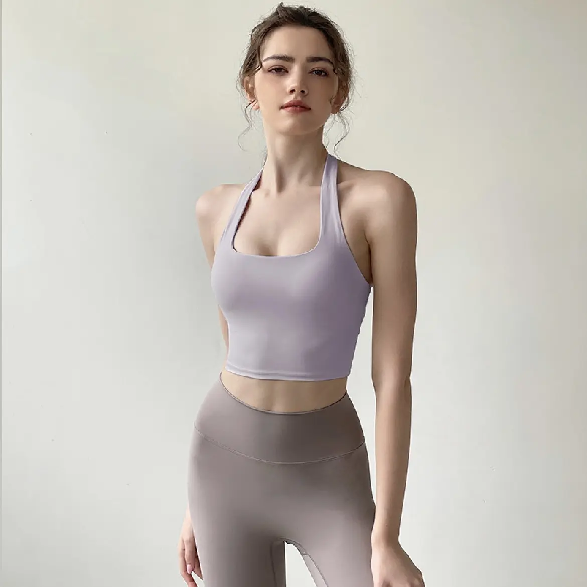 High-intensity Sports Underwear Women Summer Sexy Neck Halter Beautiful Back Wear Running Shock-proof Gathering Short Yoga Bra