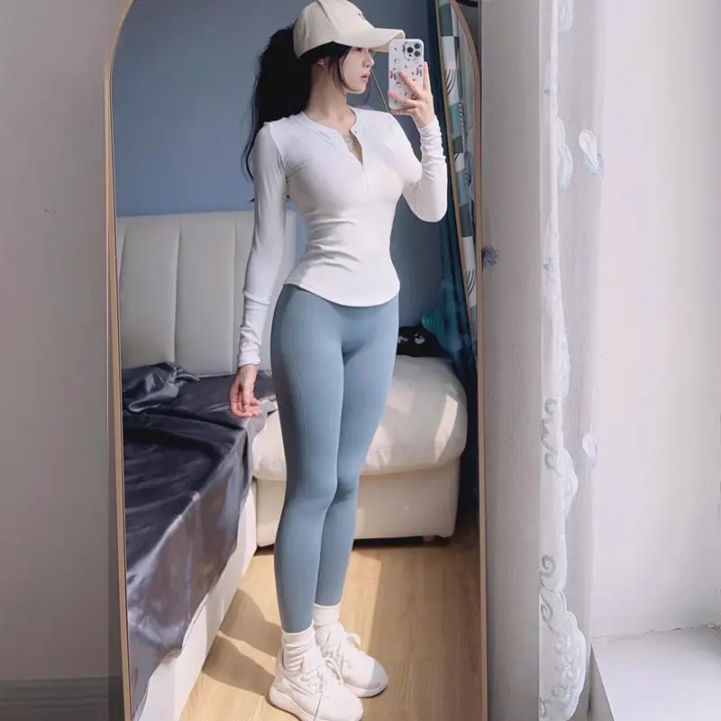 Henry Shirt Modal Tight Sports Long-sleeved Women's Slim Yoga Suit Running Fitness Base Top Shirts Running Outwear Clothing