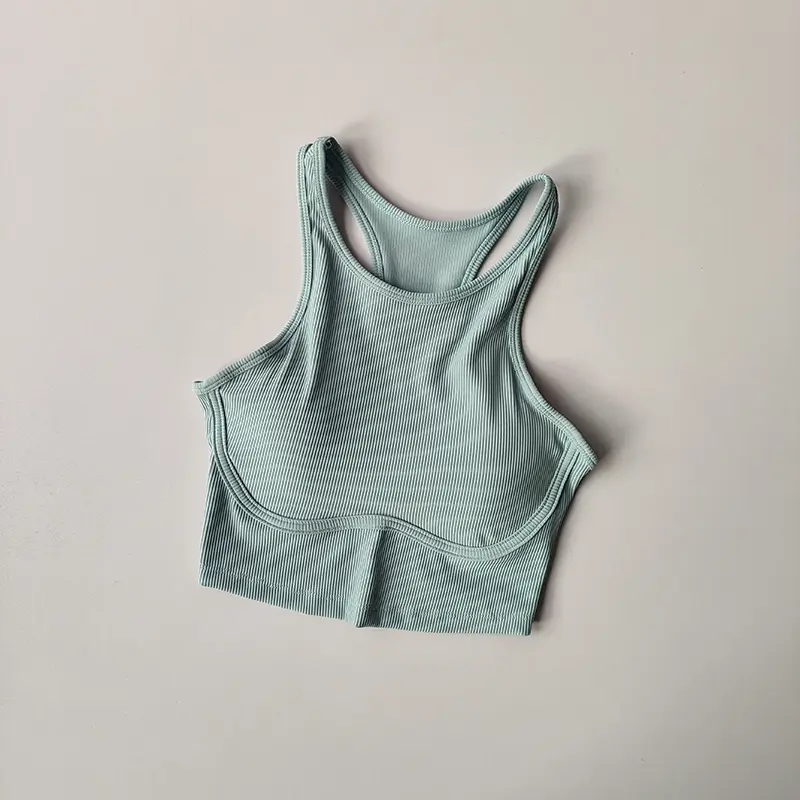 High-intensity Fitness Sports Bra for Women with Side Breasts Shock-proof Hollow Back Threaded Tight Vest Style Bra Wear Outside