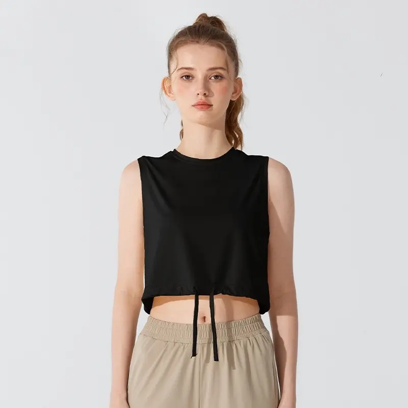 Summer Breathable Loose Vest Sleeveless Blouse Breathable Quick-drying Sports Tops Fitness Yoga Sports Short-sleeved T-shirt