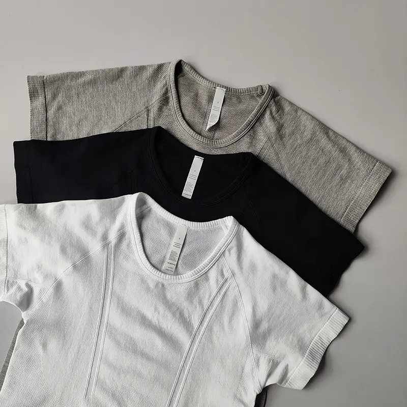 2025 Spring and Summer Sports Short-sleeved Women Running Slim T-shirt Slim Yoga Clothes Top Pilates Training Fitness Clothes