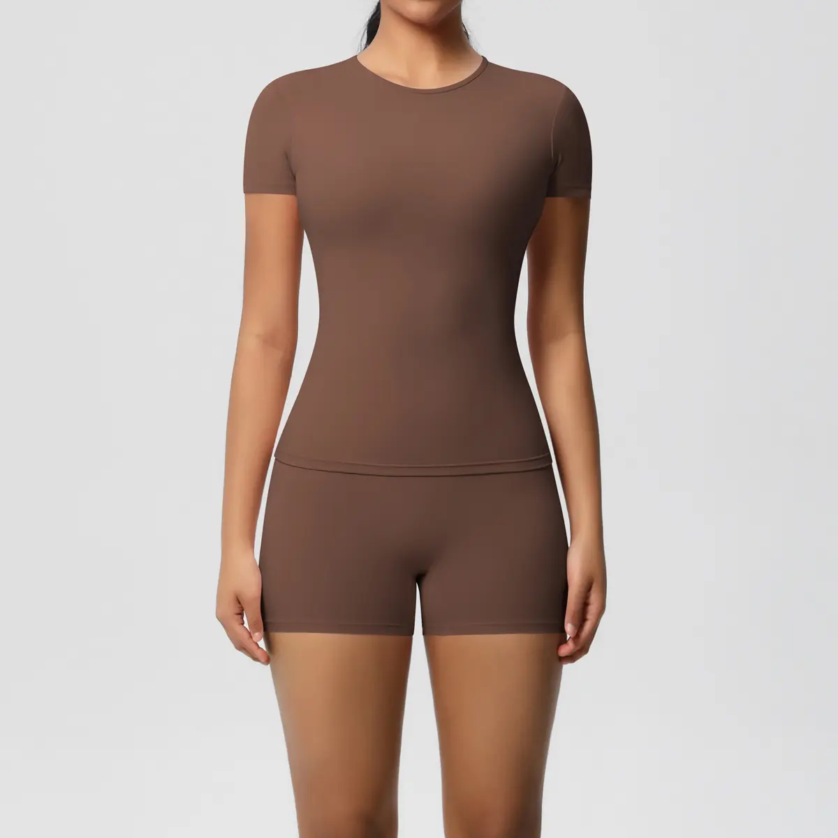 High Elastic Tight Shorts and Sports Suits Short Sleeve Shirts Running Fitness Yoga Suits Top Women Quick-drying Summer Sets