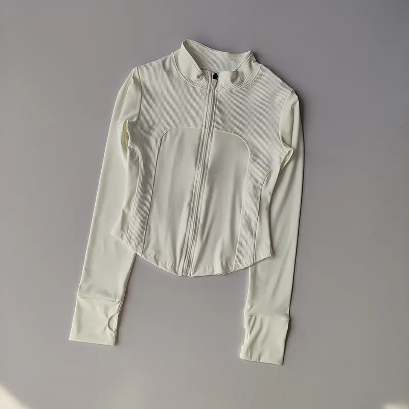 Standing Collar Zipper Sports Jacket Women's Tight Yoga Suit Long Sleeved Instagram Popular Sports Running Slim Fit Top