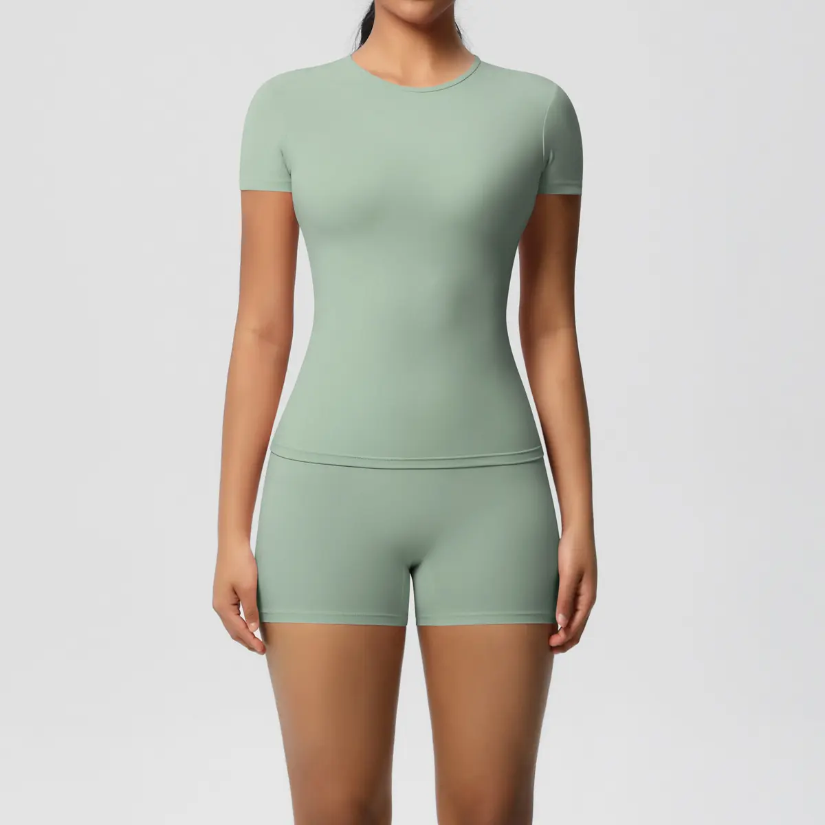 High Elastic Tight Shorts and Sports Suits Short Sleeve Shirts Running Fitness Yoga Suits Top Women Quick-drying Summer Sets