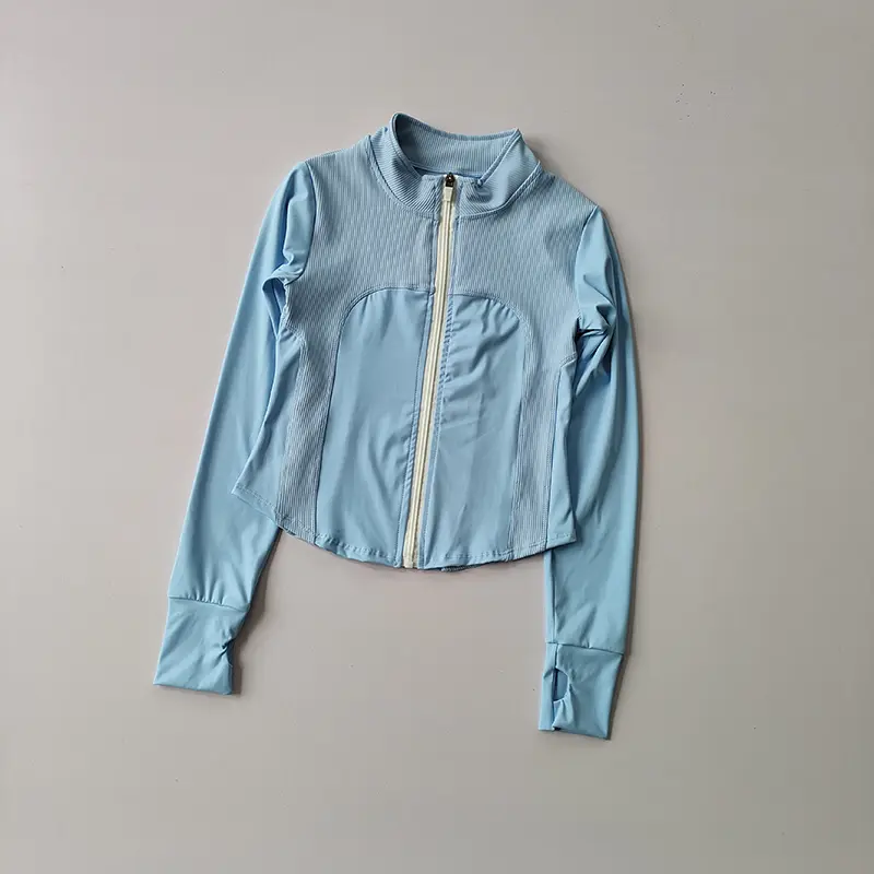 Standing Collar Zipper Sports Jacket Women's Tight Yoga Suit Long Sleeved Instagram Popular Sports Running Slim Fit Top