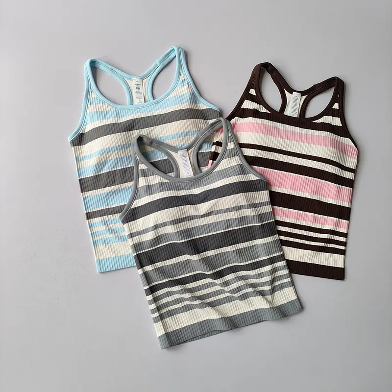 High-intensity Sports Underwear for Women Contrasting Color Running Yoga Vest Professional Pilates Fitness Sports Bra Top Shirts