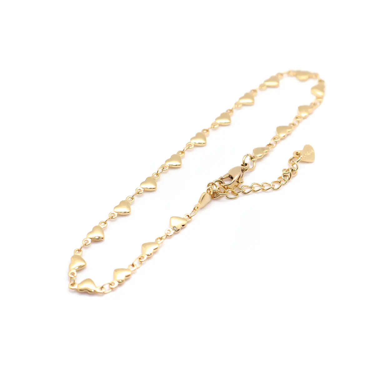 304 Stainless Steel Anklet Gold Color Heart Chain Anklet Bracelets On The Leg For Women Beach Foot Jewelry Accessories , 1 Piece