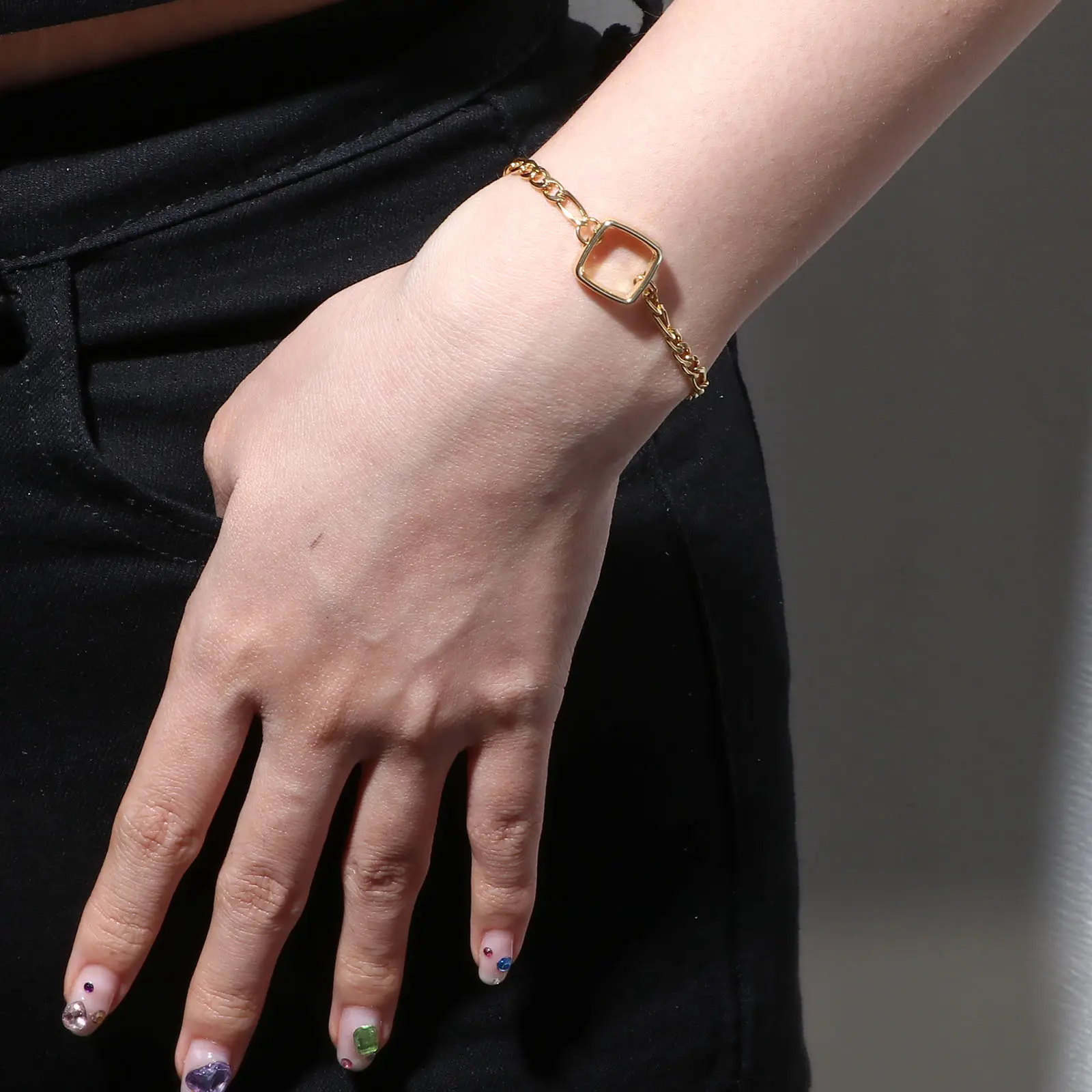 1 Piece 304 Stainless Steel Link Chain Bracelets Components Gold Color DIY Making Bracelet Jewelry Findings 17cm(6 6/8") long