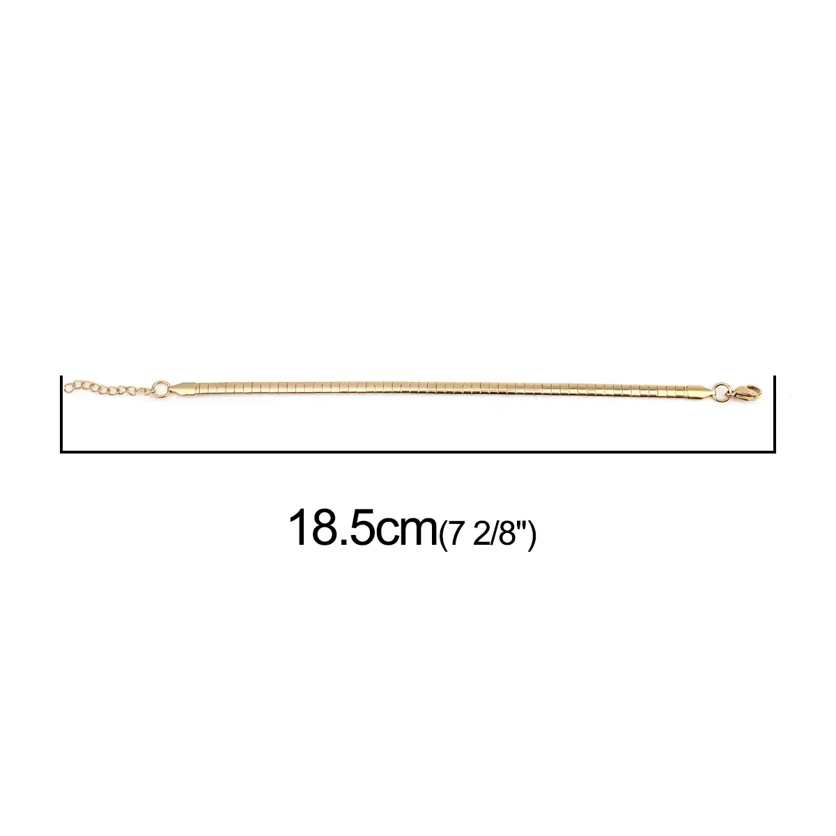 Fashion 304 Stainless Steel Bracelets Gold Color Snake Chain Bracelets For Women Men Vintage Jewelry Gifts 18.5cm long , 1 Piece