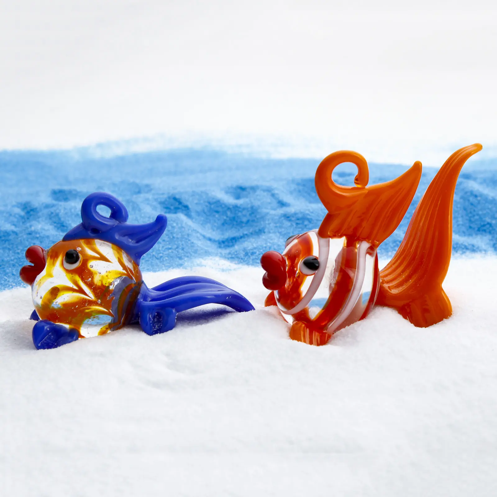 1 Piece Cute 3D Goldfish Lampwork Glass Ocean Jewelry Charms Necklace Pendants Aquarium Decor Accessories DIY Craft Ornaments