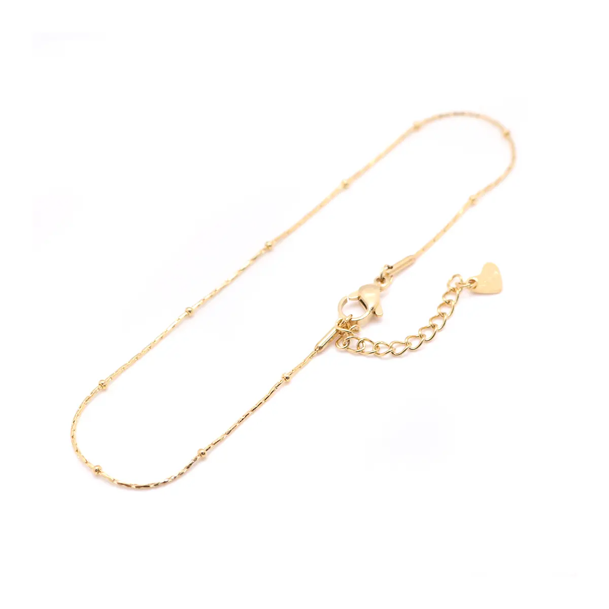 304 Stainless Steel Anklet Gold Color For Women Beach Barefoot Jewelry Leg Chain Anklets Bracelets 23cm(9") long, 1 Piece