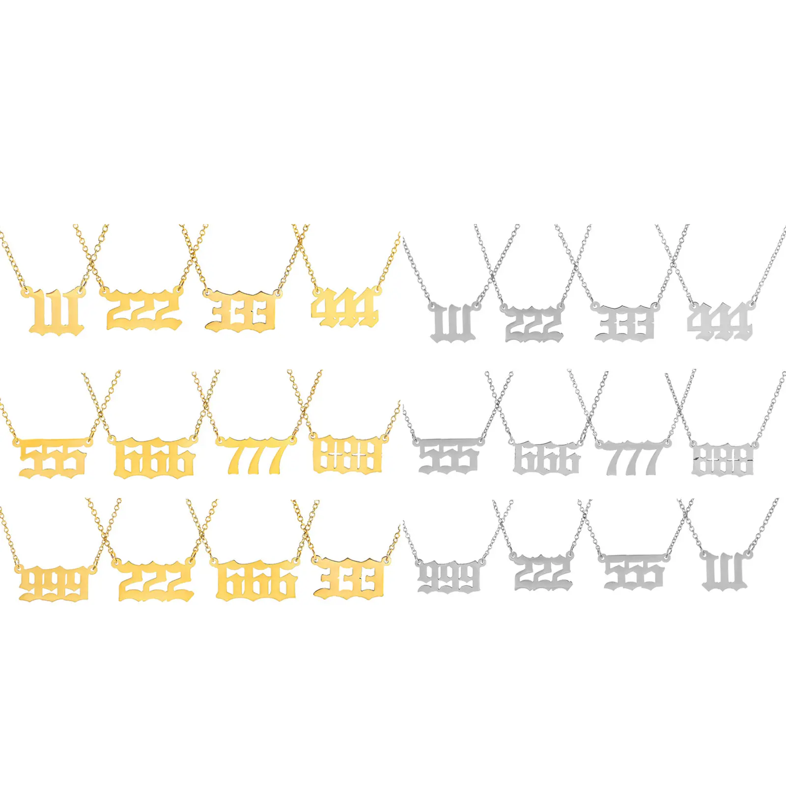 111 222 333 444 555 666 777 888 999 Number Necklace 316 Stainless Steel Angel Number Necklace Pendant Charms Minimalist Jewelry