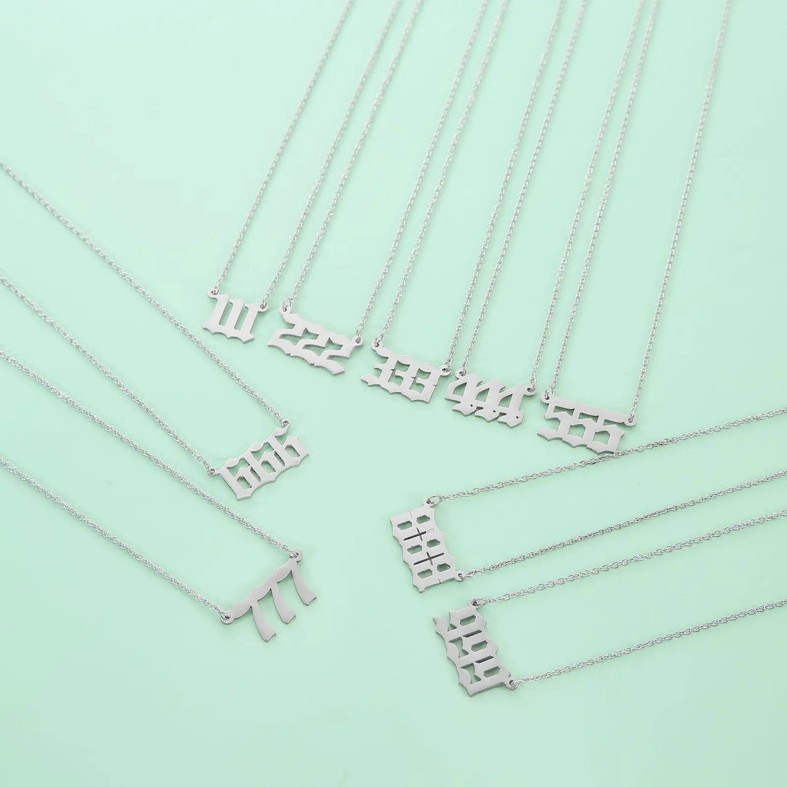 111 222 333 444 555 666 777 888 999 Number Necklace 316 Stainless Steel Angel Number Necklace Pendant Charms Minimalist Jewelry
