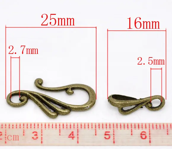 7 Sets Zinc metal alloy Toggle Clasps Findings Musical Note Antique Bronze DIY Jewelry Making 25mm x13mm 16mm x5.5mm