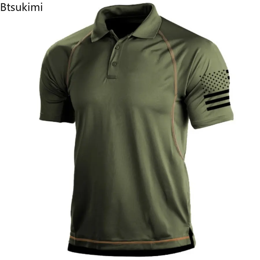 New 2025 Men's Summer Short Sleeve Polo Shirt Colorful Print T-Shirts Outdoor Fashion Casual Sport Loose Street Lapel Tops Male