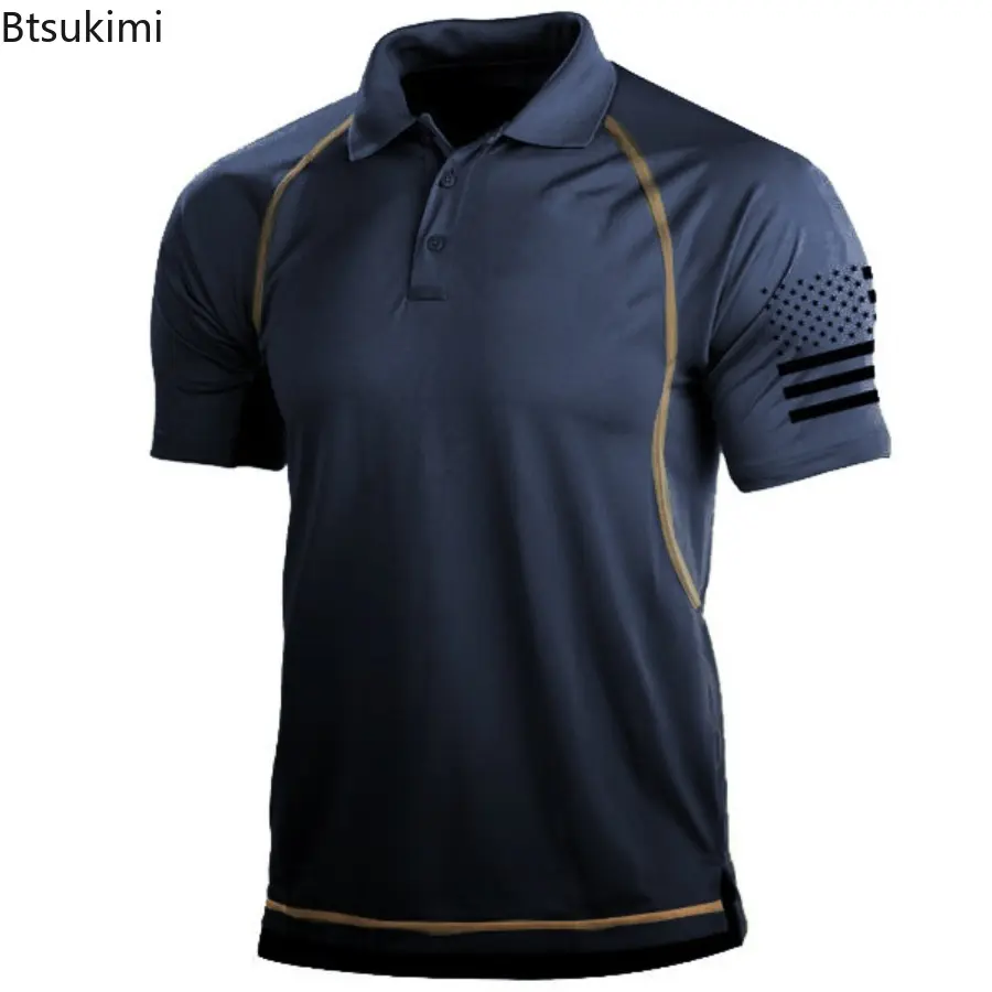 New 2025 Men's Summer Short Sleeve Polo Shirt Colorful Print T-Shirts Outdoor Fashion Casual Sport Loose Street Lapel Tops Male